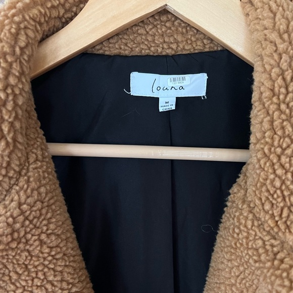 Louna Faux Sherpa Teddy Coat, Size M - Picture 5 of 5